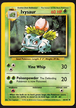 Ivysaur 30/102 Base Set 1999 Pokemon TCG Card NM - Image 1