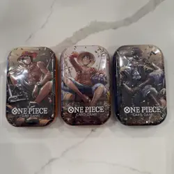 ONE PIECE CARD GAME Tin Set Vol. 2 FULL SET IN HAND SET OF 3 BRAND NEW OP-13 - Image 1