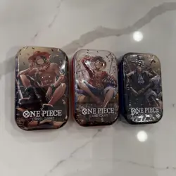 ONE PIECE CARD GAME Tin Set Vol. 2 FULL SET IN HAND SET OF 3 BRAND NEW OP-13 - Image 2