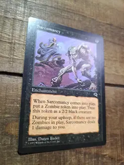 Magic the Gathering - Sarcomancy Tempest 154 Rare 1997 MTG - Image 2