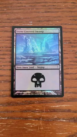 * * 1x FOIL Snow-Covered Swamp x1 * * Coldsnap MTG Light to Moderate Play - Image 2