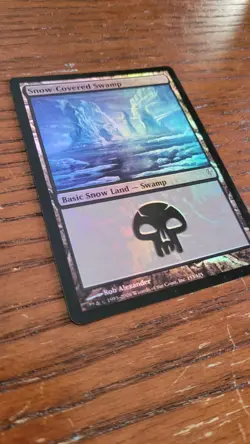 * * 1x FOIL Snow-Covered Swamp x1 * * Coldsnap MTG Light to Moderate Play - Image 3