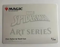 MTG Spiderman Art Series 3/54 Peter Parker Gold Signature - Image 2
