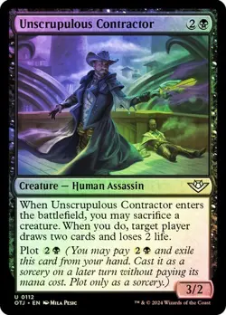 Unscrupulous Contractor (0112) - Outlaws of Thunder Junction - Uncommon (Foil) - Image 1