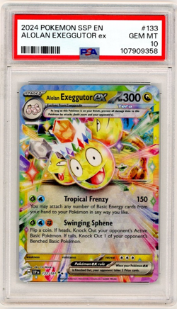 2024 POKEMON SSP EN-SURGING SPARKS #133 ALOLAN EXEGGUTOR EX PSA 10 - Image 1