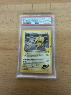 2021 Pokemon Celebrations Rockets Zapdos Holo #15 PSA 10 - Image 2