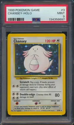 1999 Pokemon Game Chansey #3 Holo PSA 9 Mint - Image 1