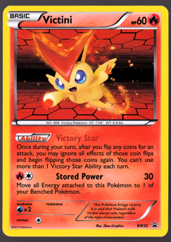 Victini BW32 Holo Black Star Promo Pokemon Card 2011 NM - Image 1