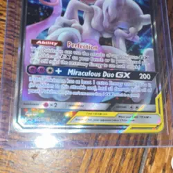 Pokemon Mewtwo & Mew GX TAG TEAM Promo SM191 Holo Miraculous Duo GX Perfection - Image 3