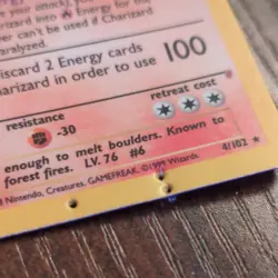 Pokemon TCG Base Set Charizard Holo Rare Damaged Read - Image 3