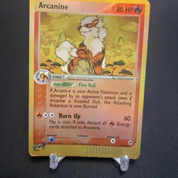 Arcanine Reverse Holo Rare Pokemon Sandstorm Ex Vintage E Reader 2003 15/100 - Image 1