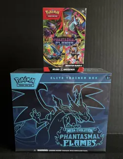 Pokemon Mega Evolution Phantasmal Flames ETB & Booster Bundle NEW - Image 1