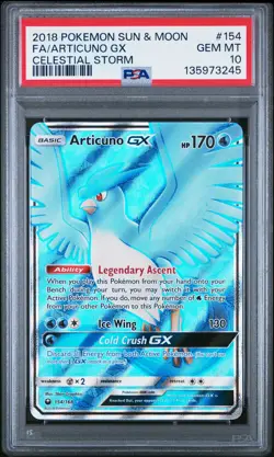 2018 Pokemon Sun & Moon Celestial Storm Full Art Articuno GX #154 PSA 10 ES6 - Image 1