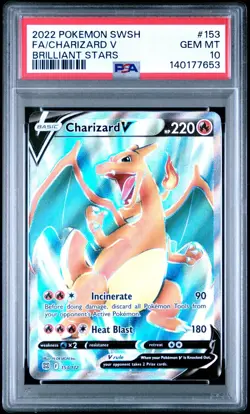 PSA 10 CHARIZARD V 153/172 FULL ART BRILLIANT STARS POKEMON 🔥 - Image 1