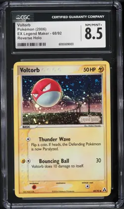 CGC 8.5 Voltorb EX Legend Maker Stamp 2006 Reverse Holo Pokemon 68/92 - Image 1