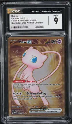 Pokemon CGC 9 - Mew Ex 205/165 Gold METAL 151 UPC PROMO - Image 1