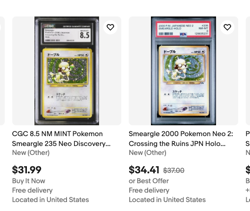 2000 Pokemon Japanese Crossing the Ruins Neo 2 Smeargle #235 Holo R PSA BGS 6.5 - Image 3