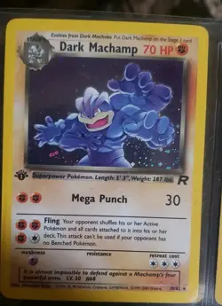 Pokemon TCG Dark Machamp Holo Rare 10/82 1st Edition Team Rocket WOTC LP/NM - Image 1