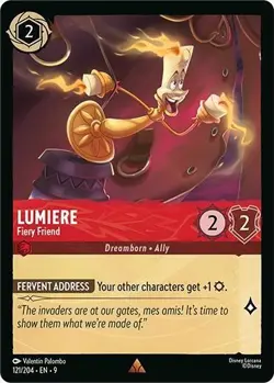 Disney Lorcana TCG - Fabled - Lumiere Fiery Friend - Rare 121/204 - Image 1