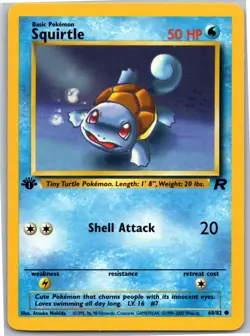 Squirtle Common Team Rocket 1st Edition 68/82 Pokemon Card NM - Image 1
