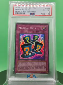 PSA 6 Magical Hats PSV-033 Trap Card Super Rare 2002 English Yu-Gi-OH! TCG - Image 1