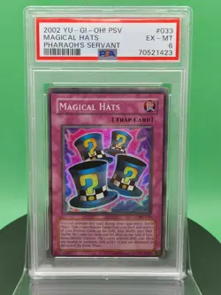 PSA 6 Magical Hats PSV-033 Trap Card Super Rare 2002 English Yu-Gi-OH! TCG - Image 2