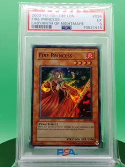 PSA 5 Fire Princess LON-034 Labyrinth Super Rare 2003 English Yu-Gi-OH! Card TCG - Image 1