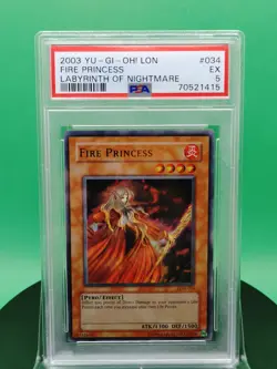 PSA 5 Fire Princess LON-034 Labyrinth Super Rare 2003 English Yu-Gi-OH! Card TCG - Image 2