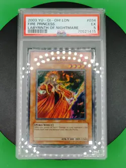 PSA 5 Fire Princess LON-034 Labyrinth Super Rare 2003 English Yu-Gi-OH! Card TCG - Image 4