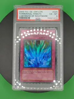 PSA 6 Torrential Tribute LON-025 Trap Card Ultra Rare 2003 English Yu-Gi-OH! TCG - Image 4