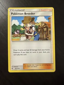 Pokemon Breeder 63/73 LP Shining Legends English Pokemon Card TCG - Image 1