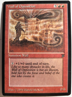 MTG -Wall of Opposition - Legends - Light Play - Image 1