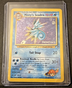 Pokemon - Misty's Seadra 9/132 Gym Heroes Holo Rare WOTC Prerelease - LP - Image 3
