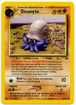 Pokemon - Neo Discovery Omanyte 60/75 LP - Image 1