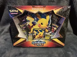 Pokemon TCG: Shining Fates Pikachu V Collection Box 2021 SEALED 4 booster packs - Image 1