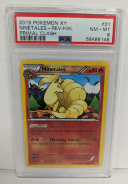 2015 Pokemon XY Ninetales Rev.Foil Primal Clash PA #21 PSA 8 - Image 1