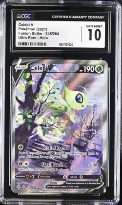 Pokemon Celebi V Alternate Art Fusion Strike 245/264 CGC 10 GEM MINT - Image 1