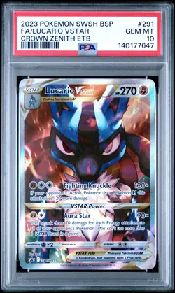 PSA 10 LUCARIO VSTAR SWSH291 BLACK STAR PROMO CROWN ZENITH ETB POKEMON 😍 - Image 1
