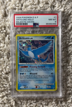 Articuno PSA 8 Pokemon 2008 D&P Majestic Dawn Holo Bleed Wing Swirl Low POP 82! - Image 2