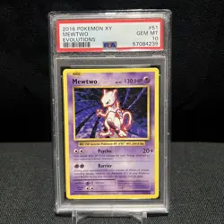 Pokemon XY Evolutions 51 Non Holo Rare Mewtwo PSA 10 GEM MINT - Image 1