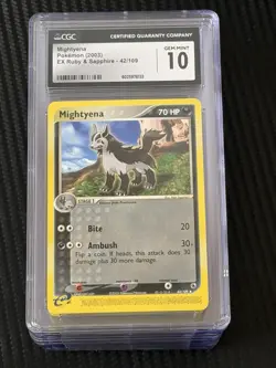 CGC 10 GEM MINT Mightyena EX Ruby & Sapphire Pokemon 42/109 - Image 1