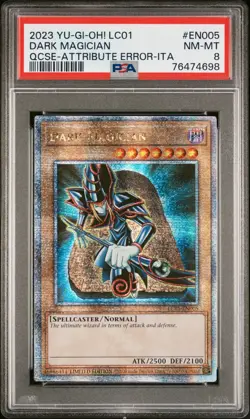 2023 YU-GI-OH! LC01 | QCSR-ATTRIBUTE ERROR-ITALIAN #EN005 DARK MAGICIAN PSA 8 - Image 1