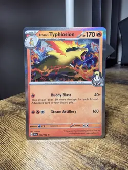 Ethan's Typhlosion 034/182 Destined Rivals Rare Holo Pokemon Card NM - Image 1