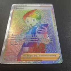 Thorton Rainbow Secret Rare Full Art Trainer 210/196 Lost Origin Card NM Pokemon - Image 2