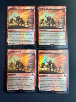 FOIL - Rising of the Day x 4 - LOTR Lord of the Rings - MTG - NM - SHIPS NOW! - Image 1