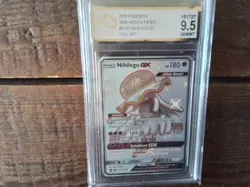 Pokemon Cards promo Holo sv62 nihilego gx ar sr ex graded slab card gold art b32 - Image 1