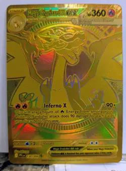 Gold Mega Charizard X EX 130/094 - English - Pokemon Phantasmal Flames - MINT - Image 1