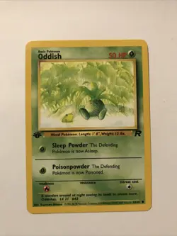 Pokemon TCG Oddish 63/82 Team Rocket Regular 1st Edition Card - Image 1