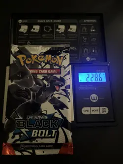 Heavy! 22.86g Pokemon TCG SV 10.5 Black Bolt Booster Pack Sealed! - Image 1