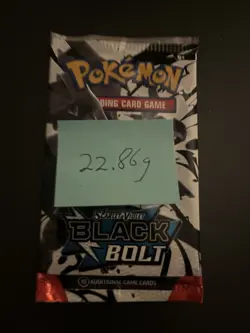 Heavy! 22.86g Pokemon TCG SV 10.5 Black Bolt Booster Pack Sealed! - Image 3